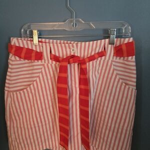 Nike Red and White Striped Pencil Skirt